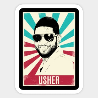 Vintage Retro Usher Sticker